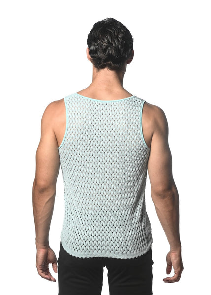 Wave Mesh Stretch Knit Tank