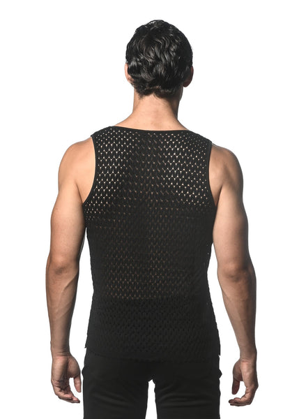 Wave Mesh Stretch Knit Tank