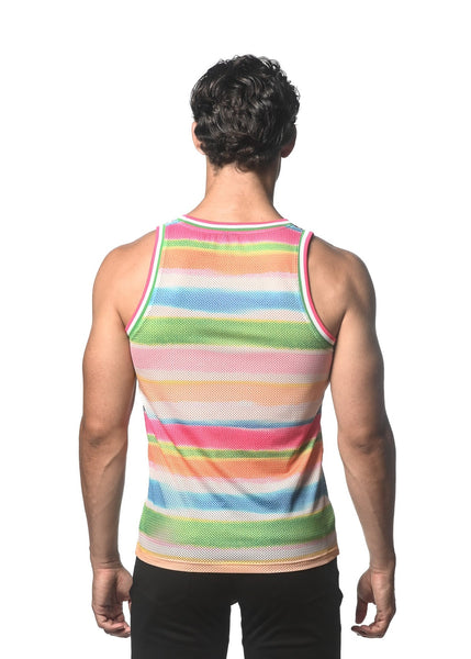 Candy Stripes Stretch Mesh Tank