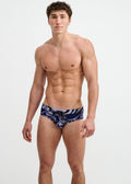 Waves Print Swim Brief - Teal