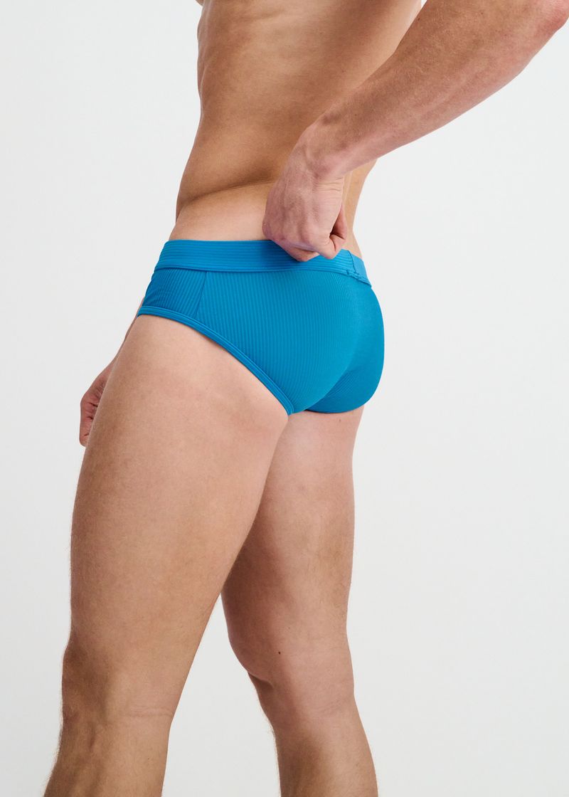 Pinstripe Seersucker Swim Brief