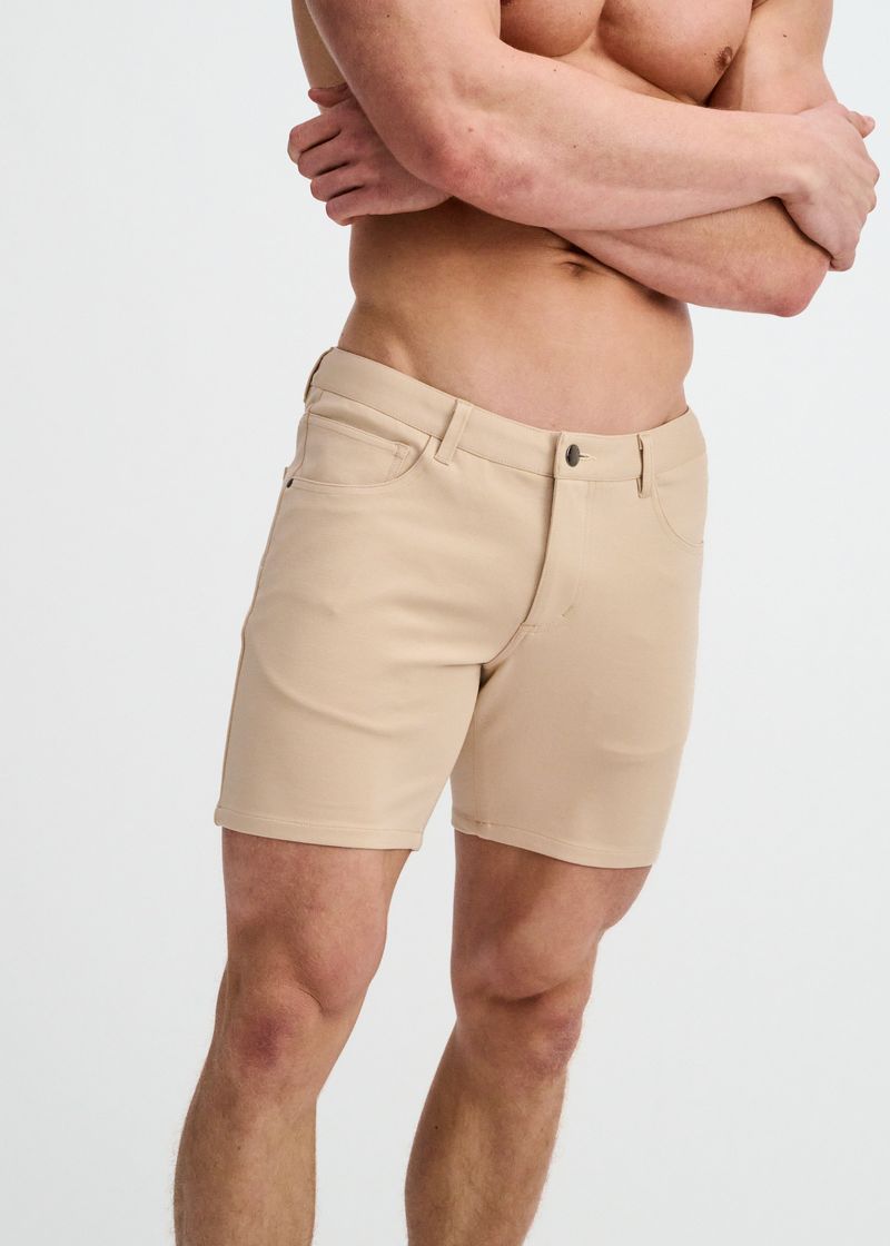 5" Stretch Knit Jean Short - Crust