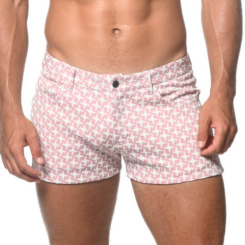 3” Jacquard Knit Jean Short - Blush Mosaic