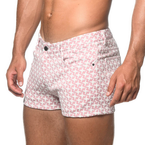 3” Jacquard Knit Jean Short - Blush Mosaic