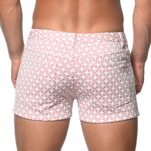 3” Jacquard Knit Jean Short - Blush Mosaic