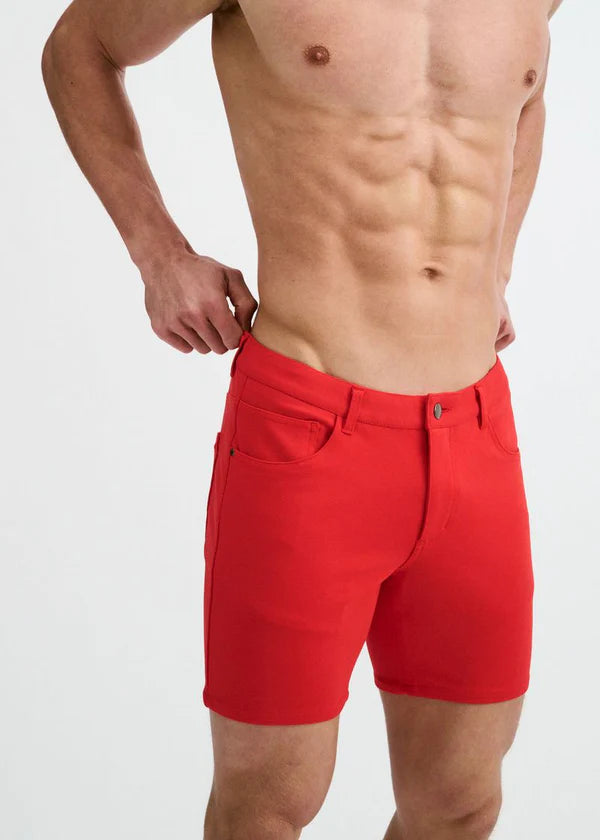 5" Stretch Knit Jean Short - Cayenne Cayenne