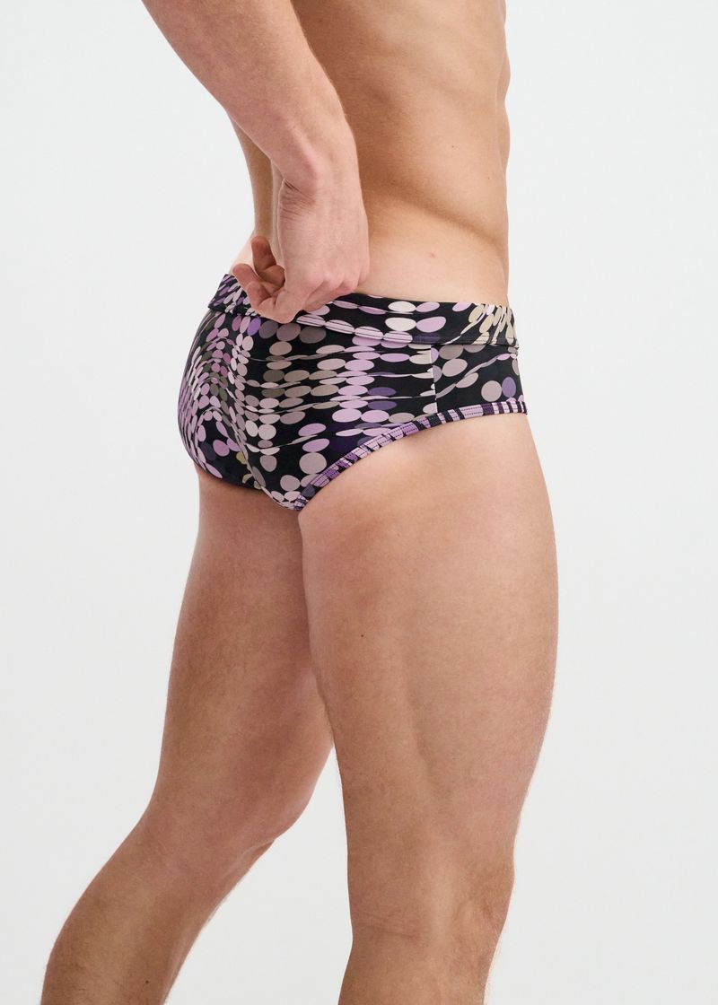 Waves Print Swim Brief-Purple/Aloe