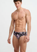Waves Print Swim Brief-Purple/Aloe