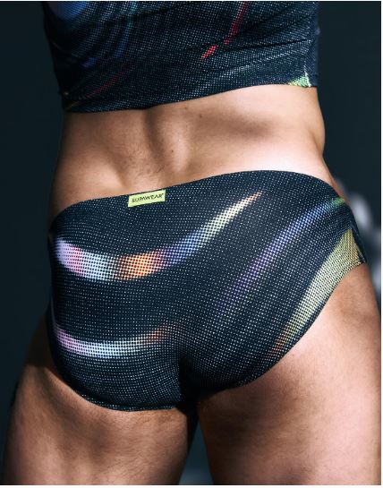 Pride Swirls Printed Underwear Brief Black