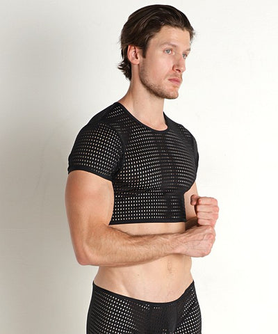 Stretch Mesh Cropped Tee