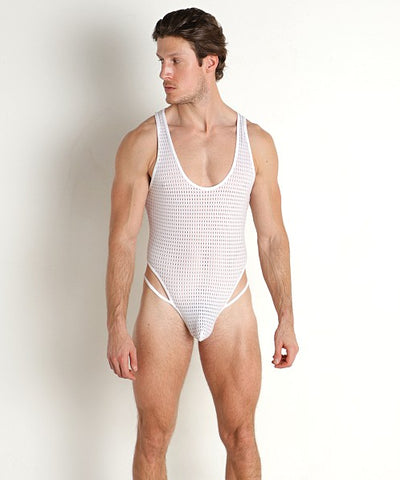 Grid Mesh Thong Body Suit
