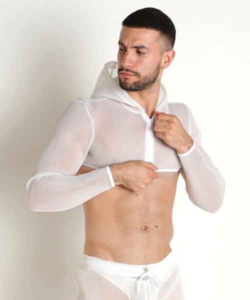 Armor Mesh Zipper Sleeves Top