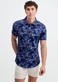 Swirl Open Knit Short Sleeve Shirt