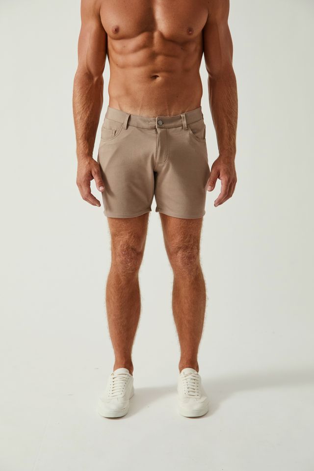 5" KNIT JEAN SHORT - DARK KHAKI
