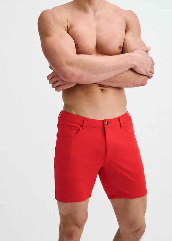 5" Stretch Knit Jean Short - Cayenne