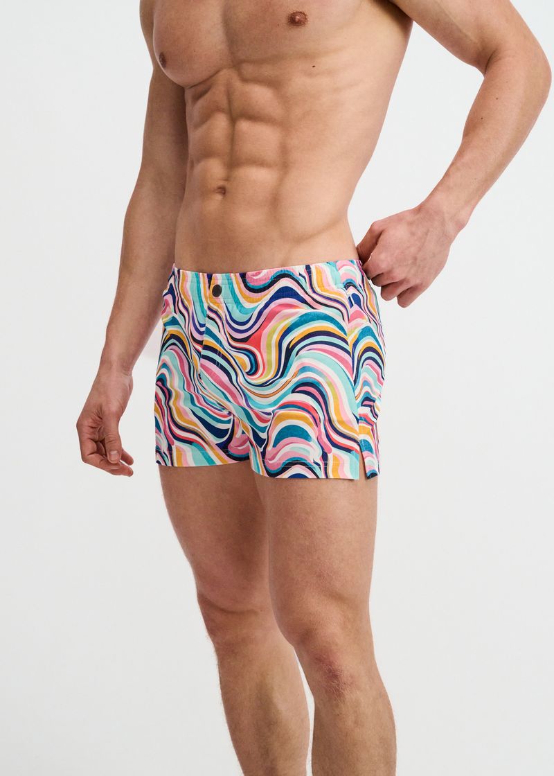 Swirls Print Swim Short