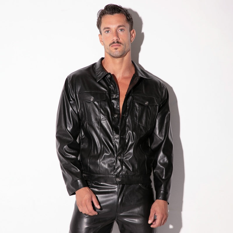 SF Leatherette Jacket Black