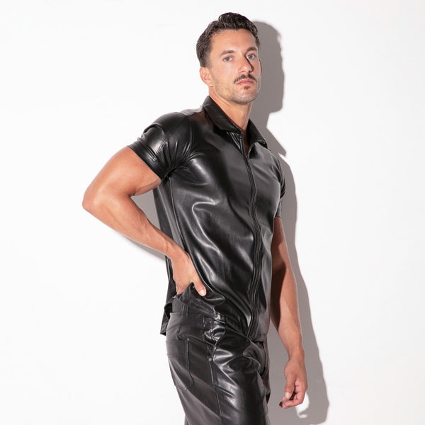 SF Leatherette Shirt Black