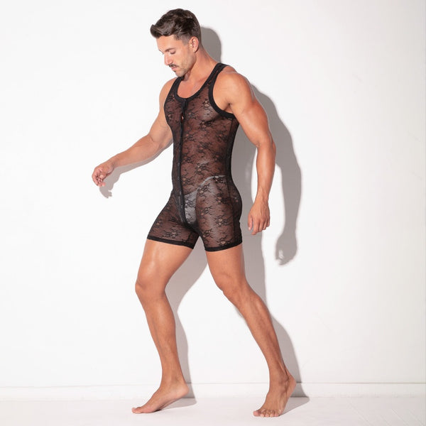 Sheer Lace Sleeveless Onesie
