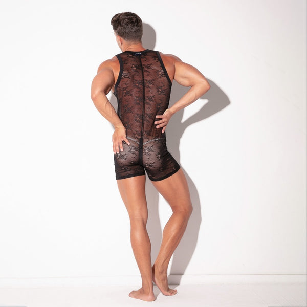 Sheer Lace Sleeveless Onesie