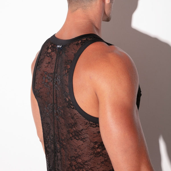 Sheer Lace Sleeveless Onesie