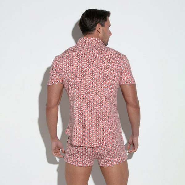 Slim fit stretch shirt - Coral