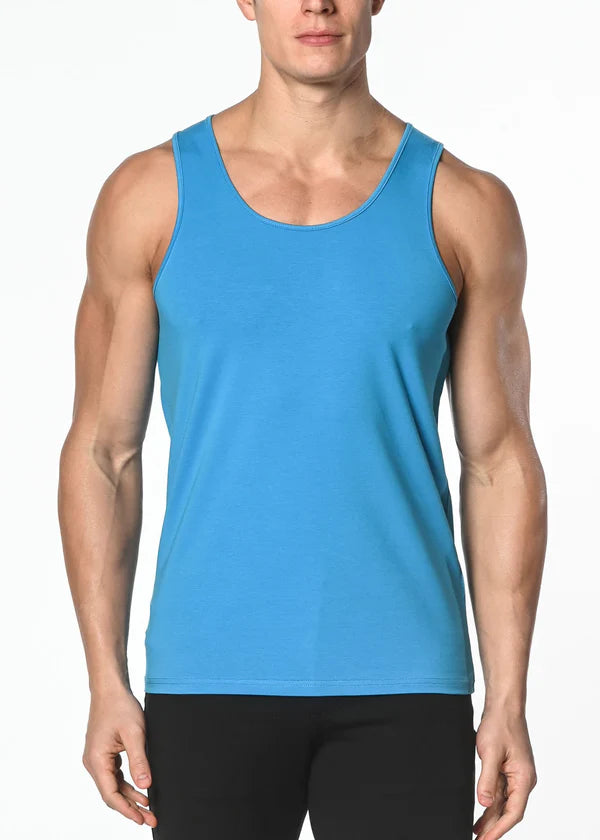 Cotton Jersey Tank Top Blue River