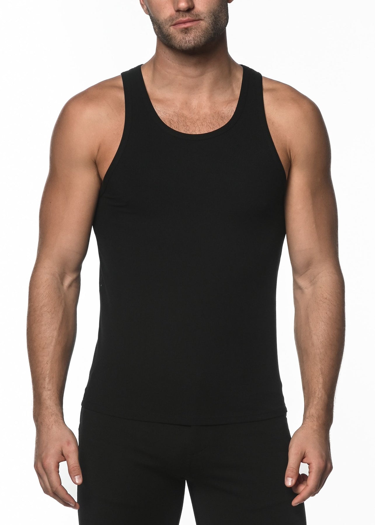 Rib Stretch Modal Tank Black