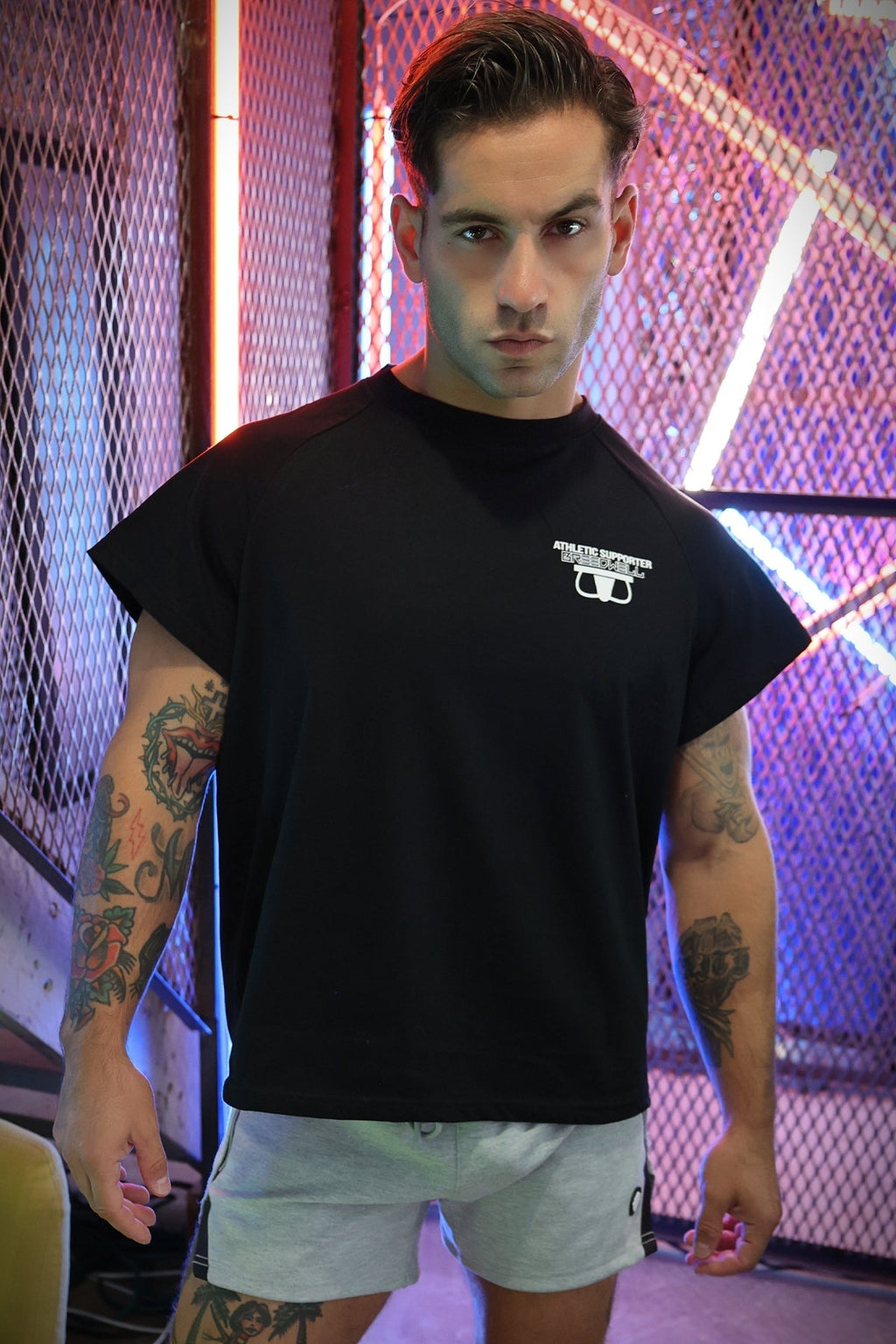 Sweat and Sin Raglan Tee Black