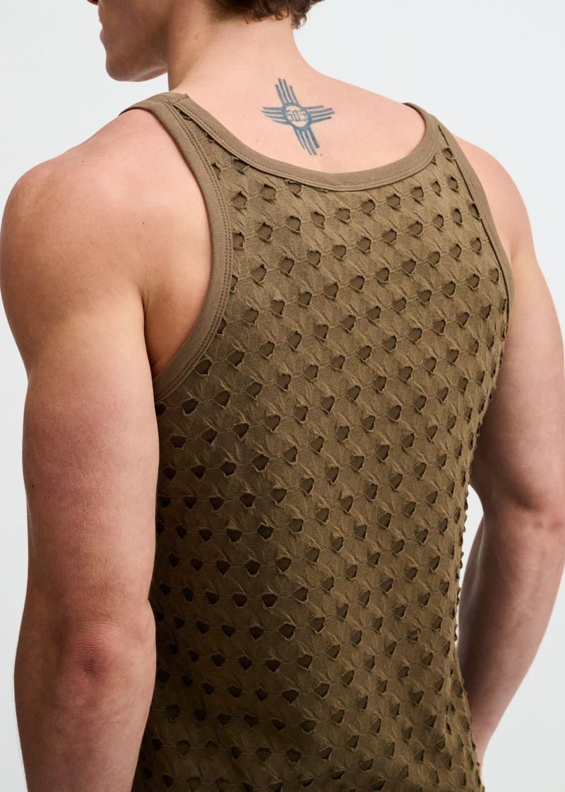 INFINTRY STRETCH RIPPED KNIT TANK TOP