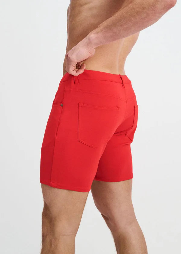5" Stretch Knit Jean Short - Cayenne