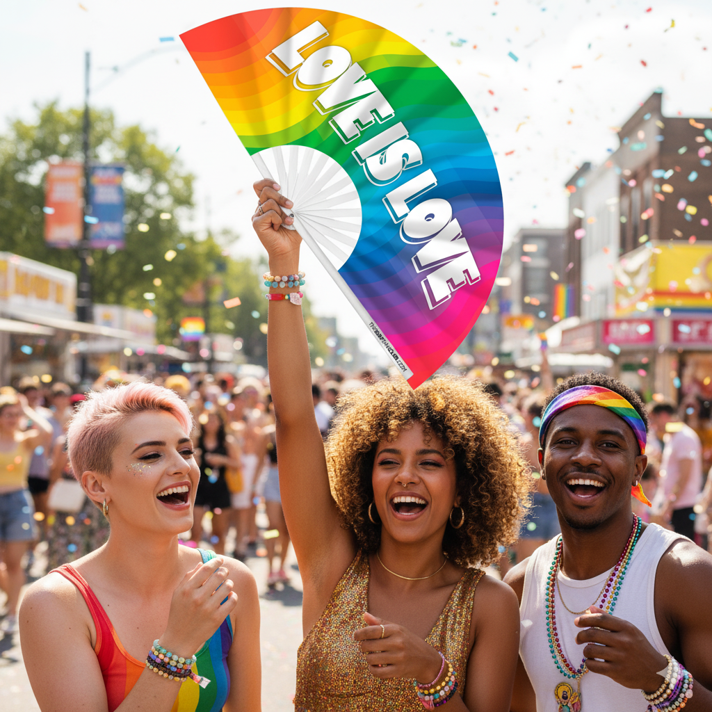 Love is Love Rainbow Fan