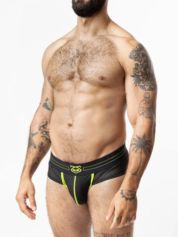 Voltage U-Front Brief-Black/Acid Lilme Black