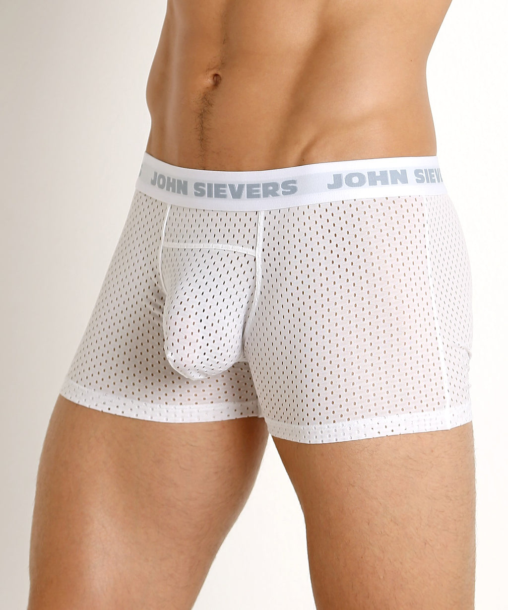 Stretch Mesh Natural Pouch Boxer White