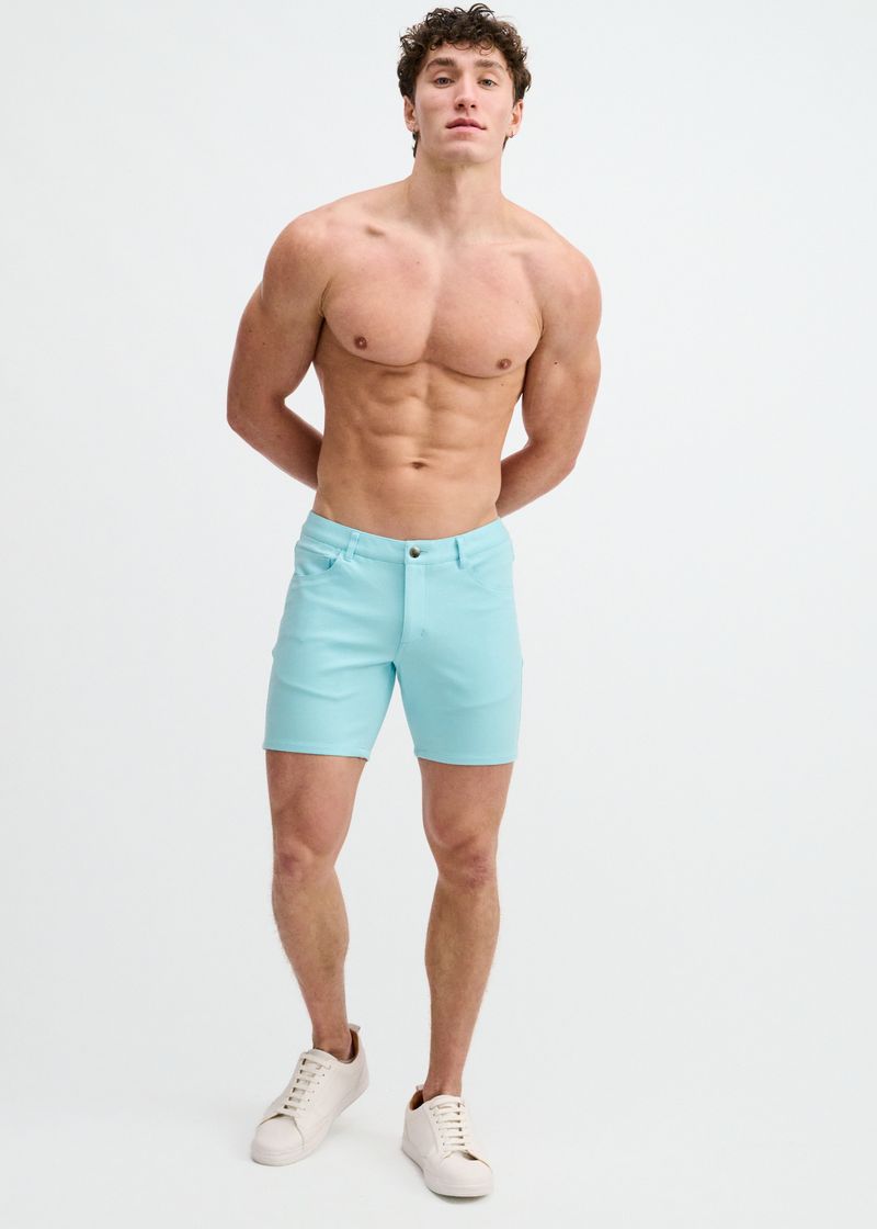 5" Stretch Knit Jean Short - Mirage
