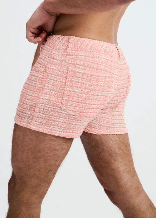 3" Tweed-look Jacquard Stretch Knit Jean Shorts - Parfait Parfait