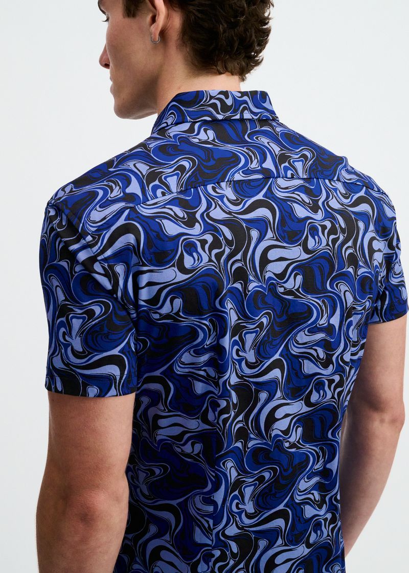 Swirl Open Knit Short Sleeve Shirt