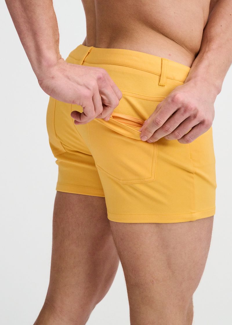 3" Stretch Knit Jean Short - Bumblebee