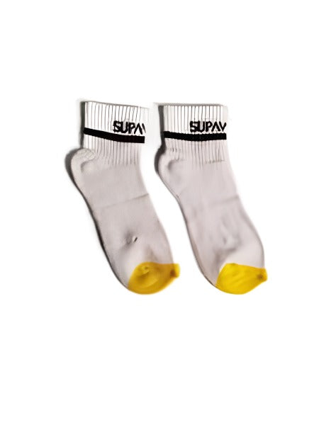 SUPA ANKLE SOCKS - ONE SIZE - WHITE