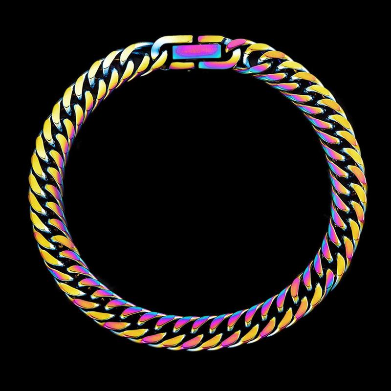 8mm Stainless Steel Cuban Chain Bracelet