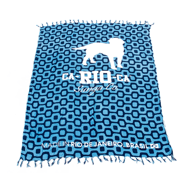 CA-RIO-CA Canga Co. Azul Logotipo - Blue Brazilian Beach Towel
