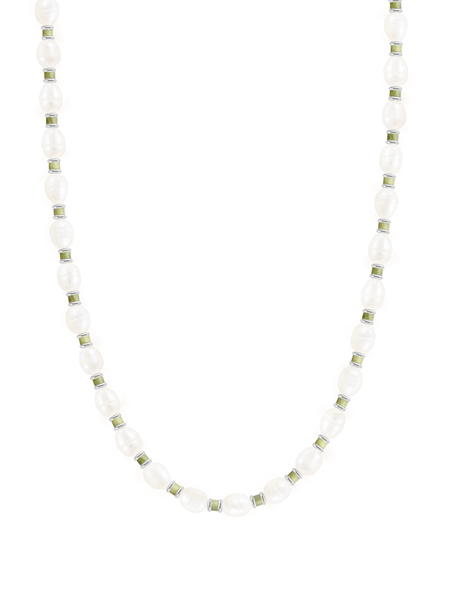 Pearls + Natural African Transvaal Jade Stones