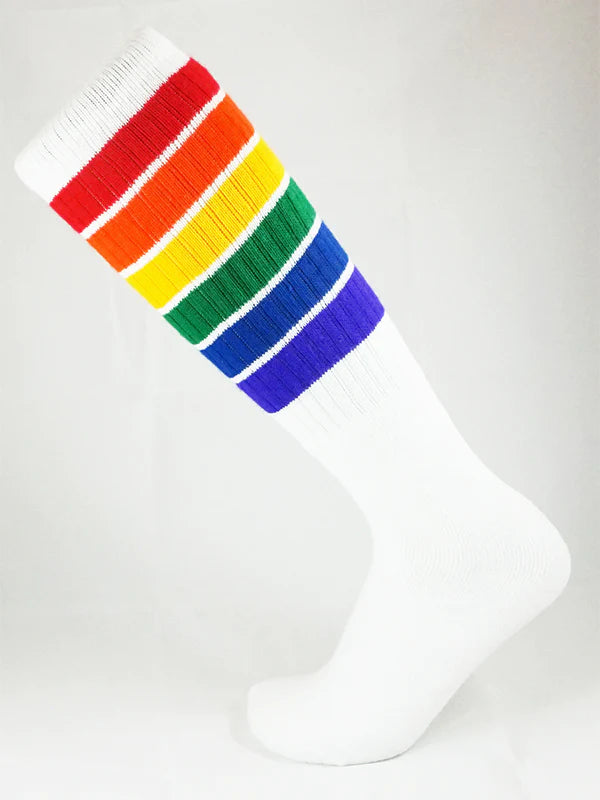 FK SPORT 22" RAINBOW PRIDE SOCK White OS