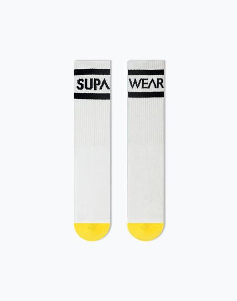 SUPA CREW SOCKS - ONE SIZE - WHITE