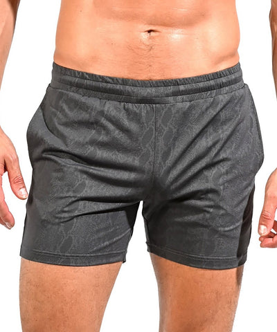 6" PYTHON PRINT PERFORMANCE SHORT - GREY