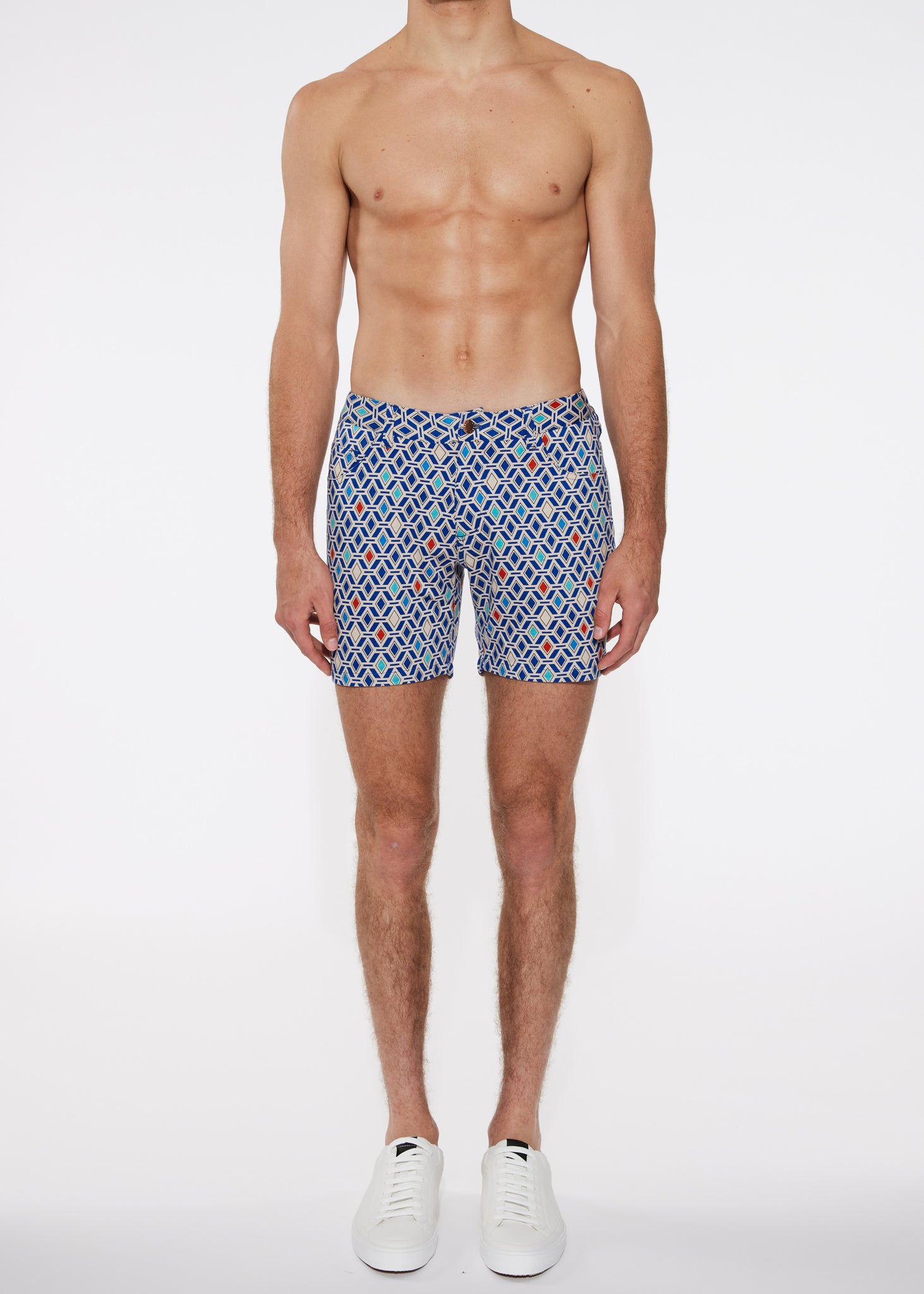 5" LX Knit Jean Short - Blue Diamonds
