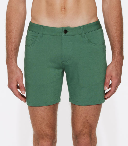 5" KNIT JEAN SHORT - SPRUCE