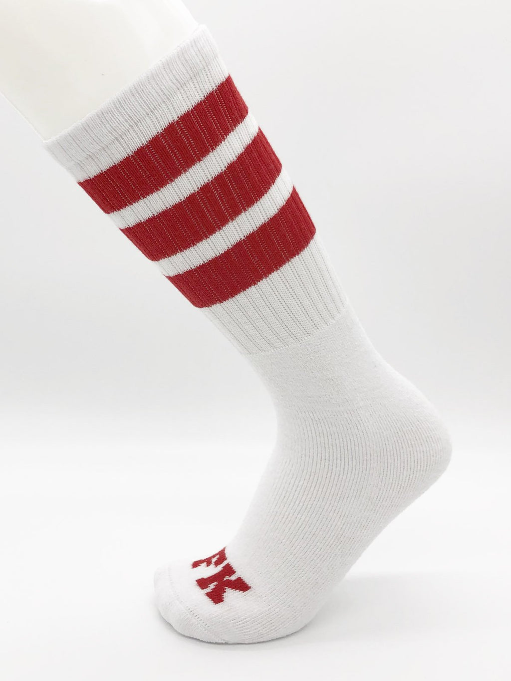 FK SPORT WHITE HIGH CALF SOCK Red
