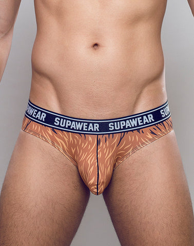 POW Brief - Grizzly Bear Print Brown