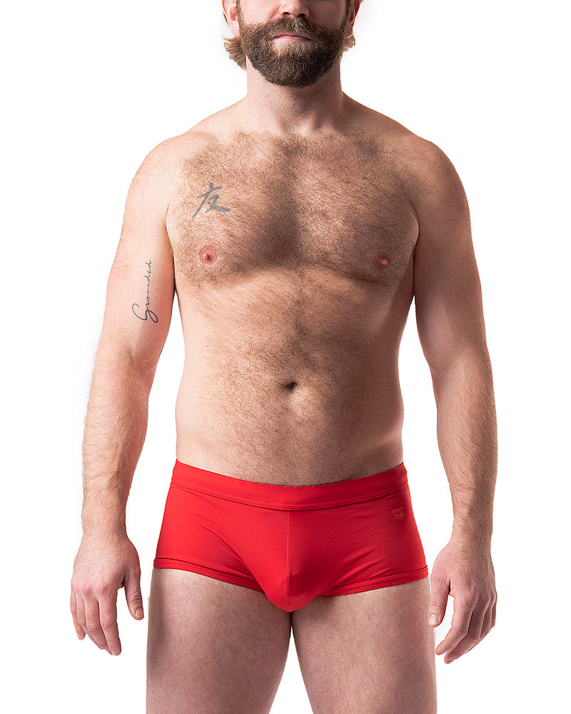 Core Square Cut Swim Trunk Red